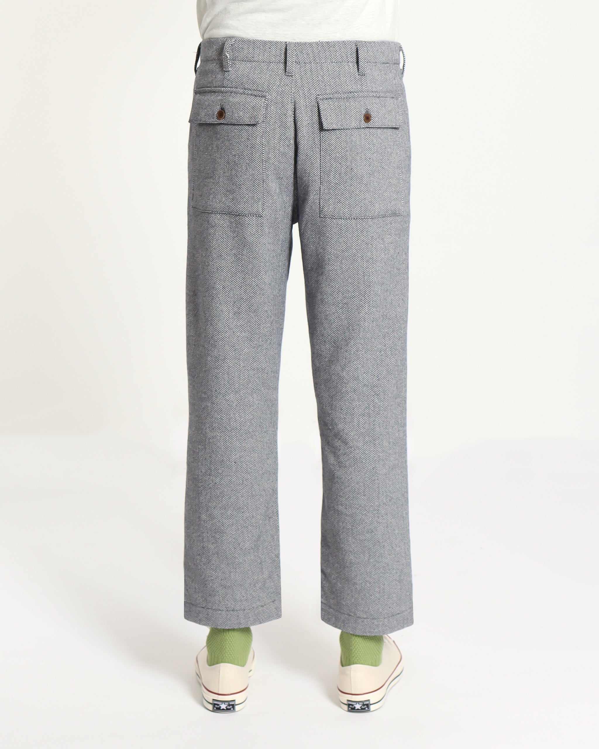 Straight Leg Trousers · Coup Trouser - Herringbone Navy