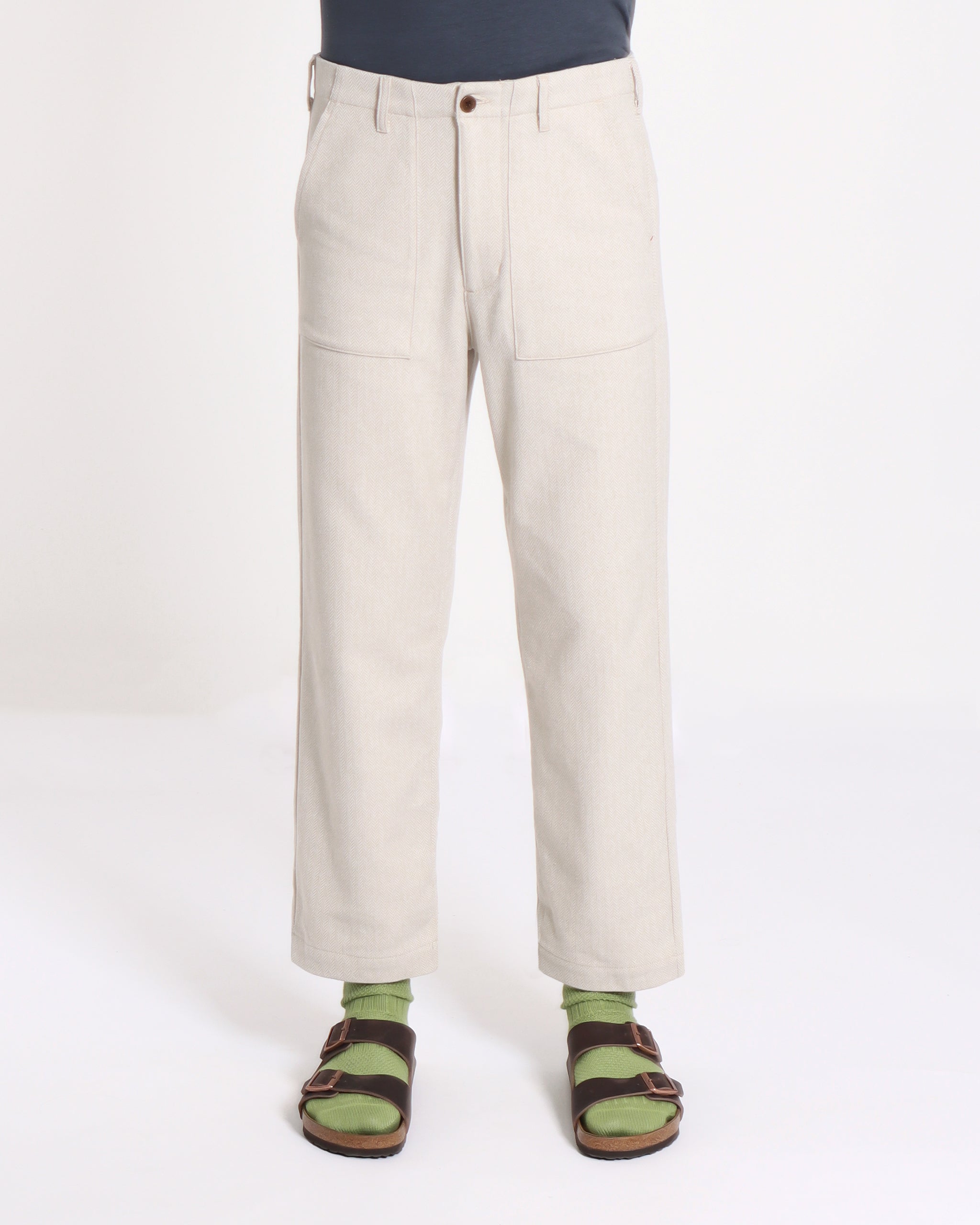 Straight Leg Trousers · Coup Trouser - Herringbone Sand
