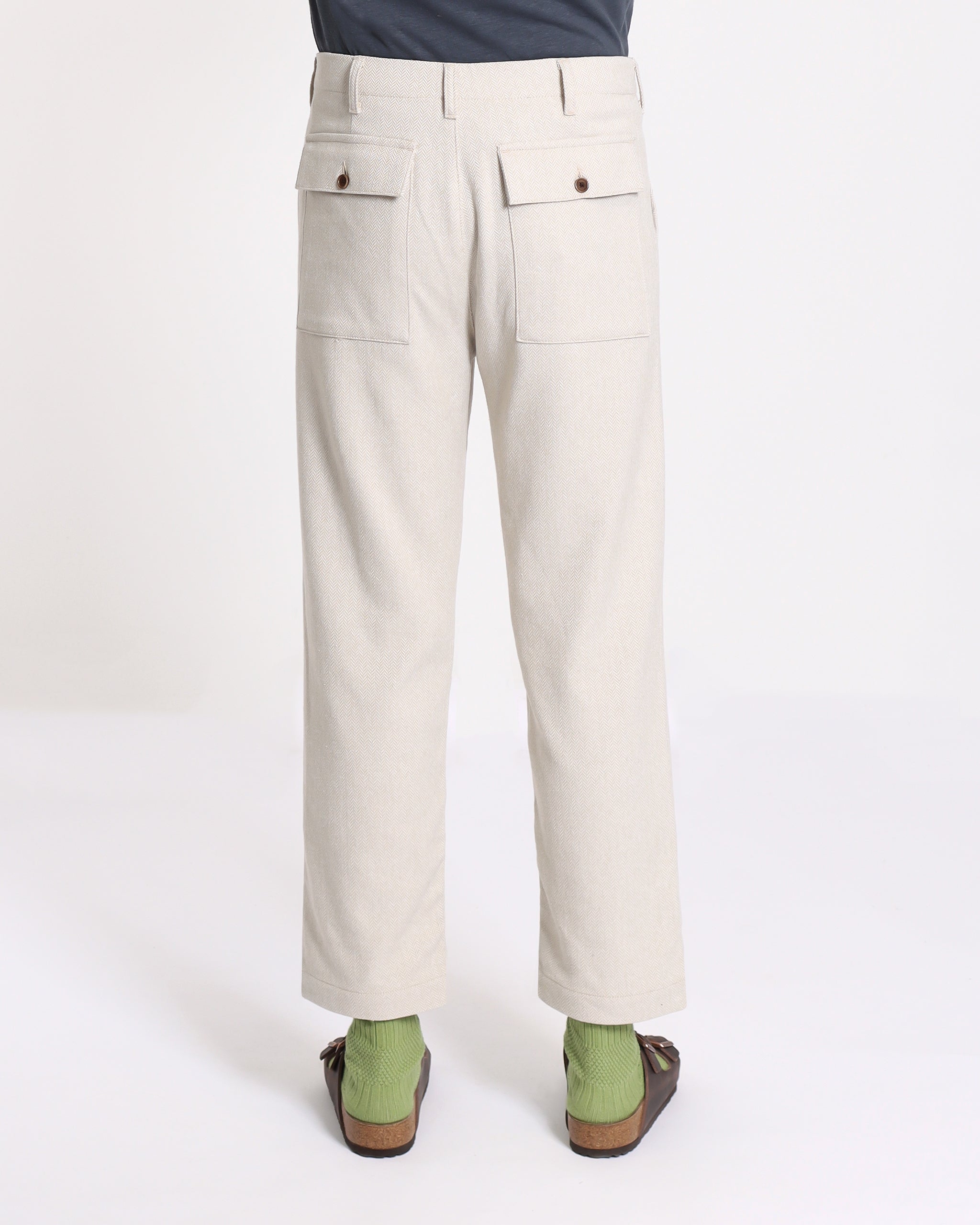 Straight Leg Trousers · Coup Trouser - Herringbone Sand