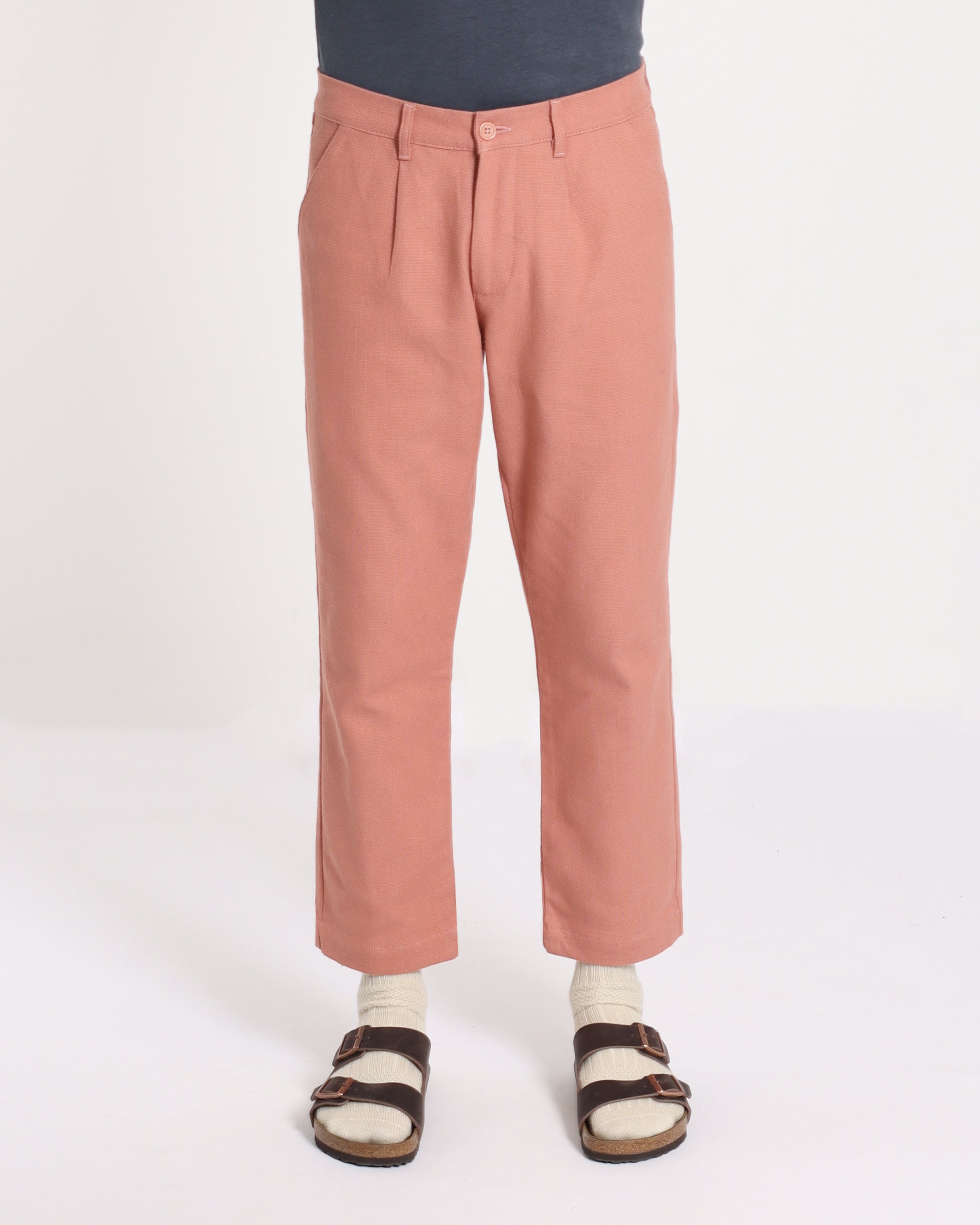 Straight Leg Trousers · Ryder Trouser - Textured Weave Pink