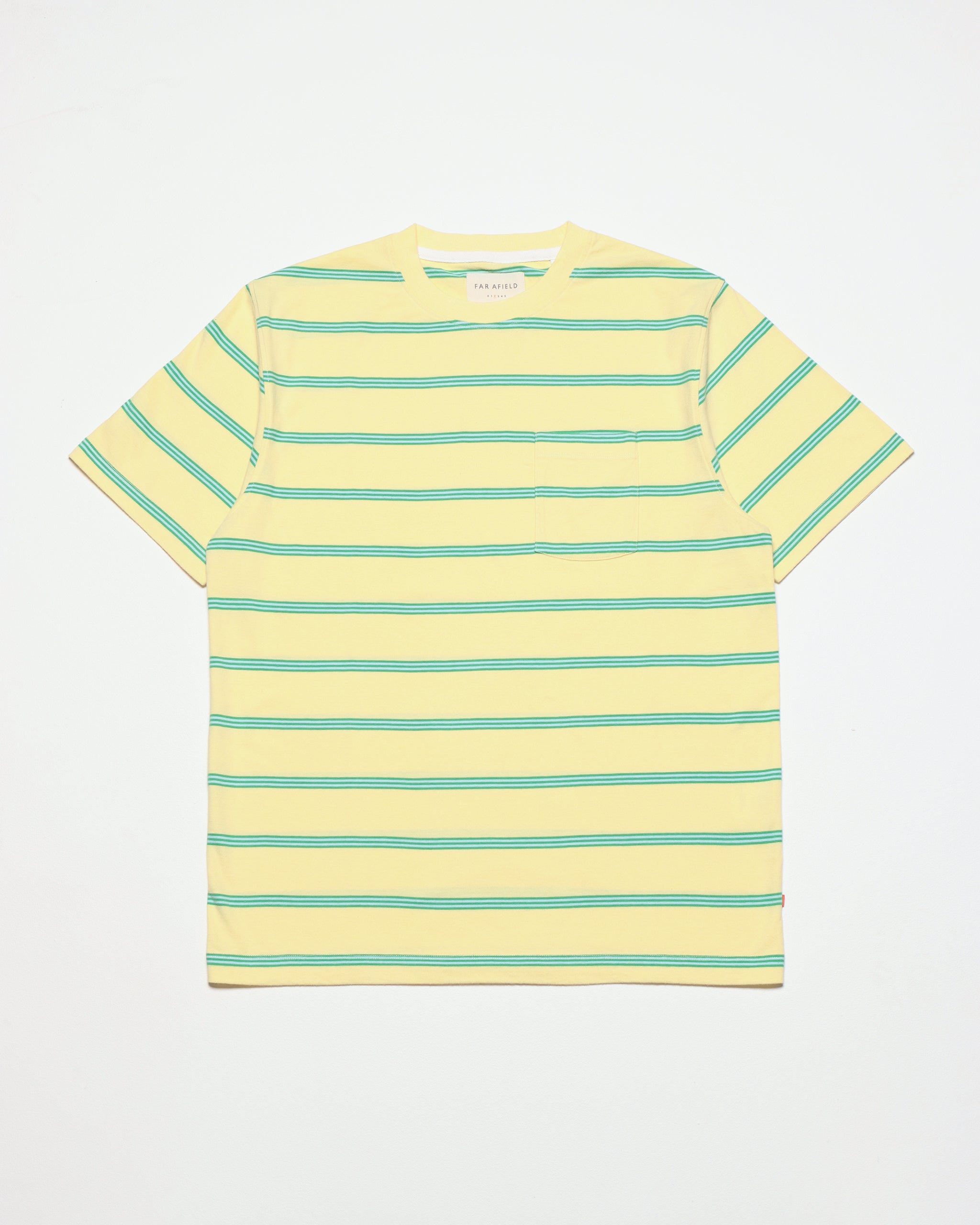 T-Shirts · Breton Pocket T-Shirt - Dried Moss Yellow