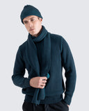 Scarves · Ribbed Knit Scarf - Blue