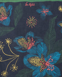 Close-up of the artwork and finish on the Gurans Neckerchief in navy