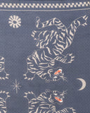 Close-up of the artwork and finish on the Pate Bagh Neckerchief in navy