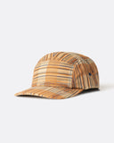 Far Afield Jiva Stripe Laurel 5 Panel Cap in burnt orange