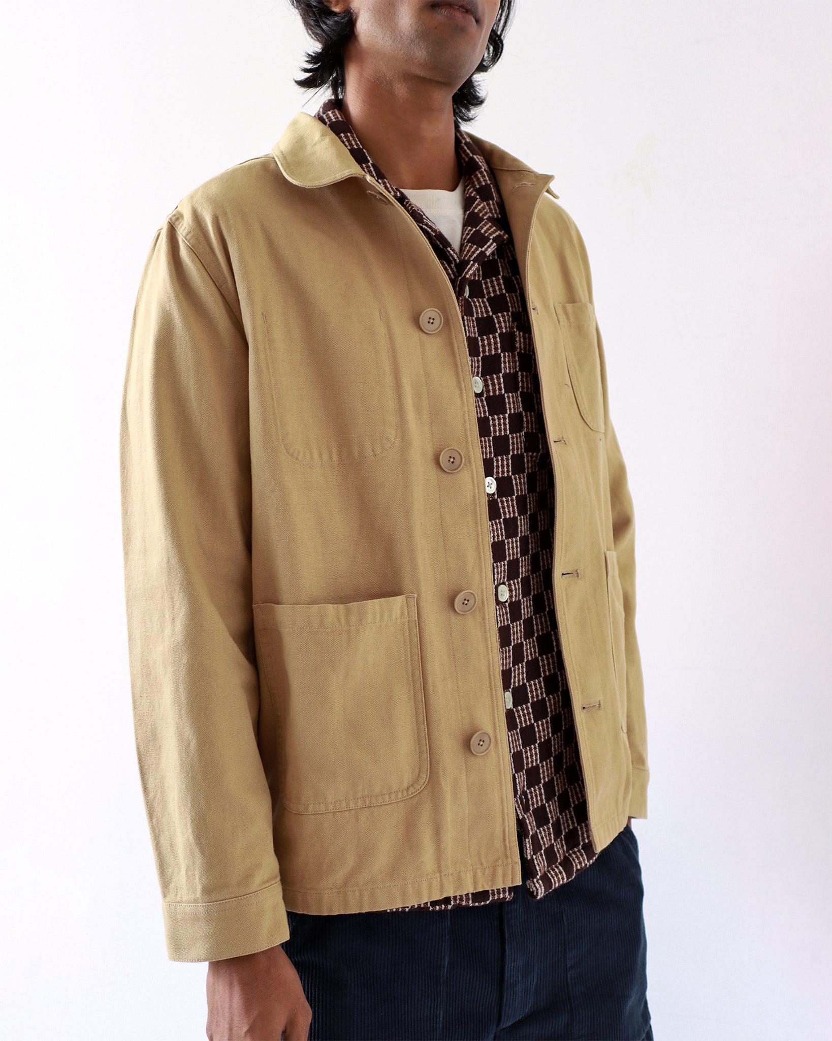 Station Jacket – Sand Canvas Chore Coat | Far Afield