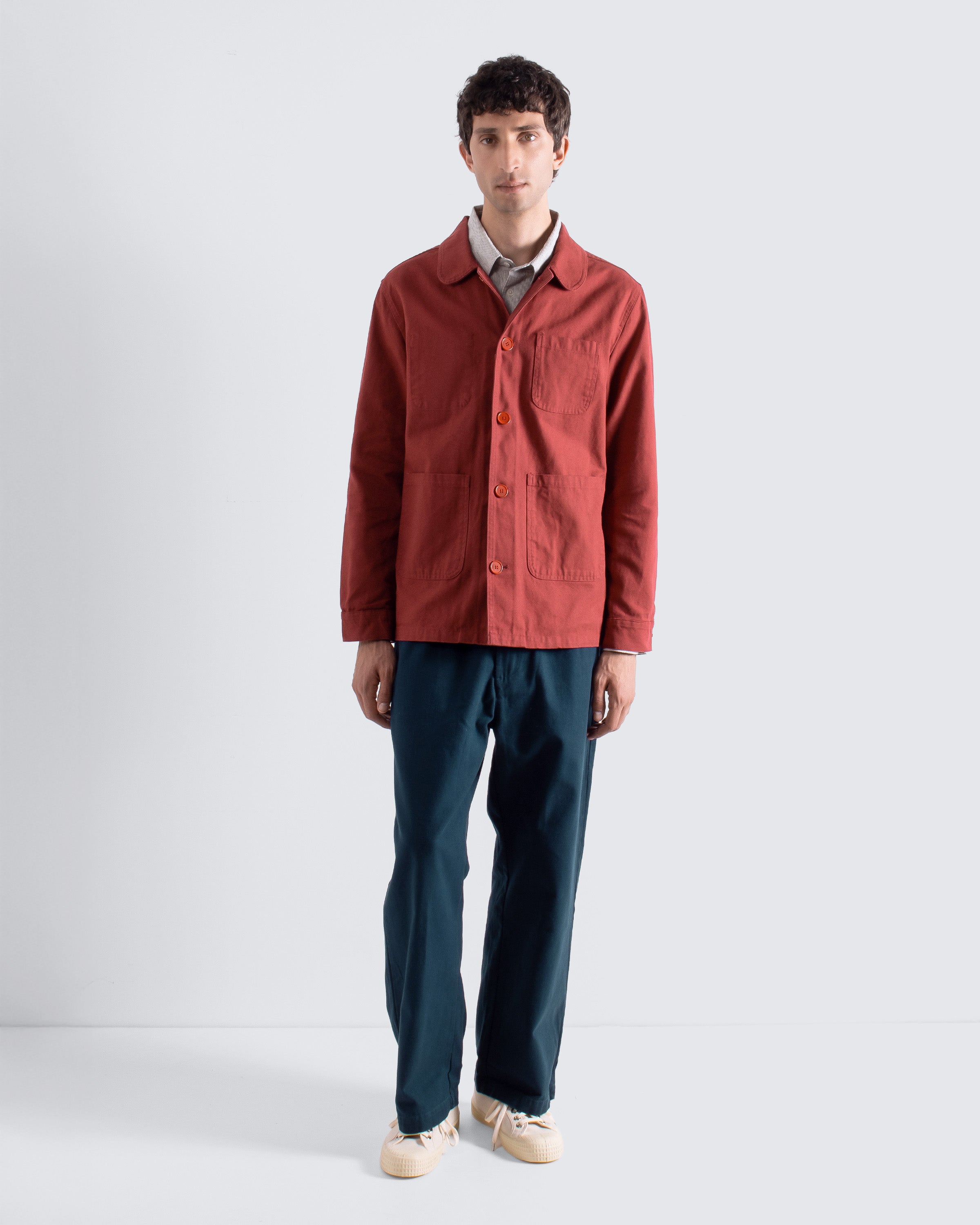 Station Jacket – Red Canvas Chore Coat | Far Afield
