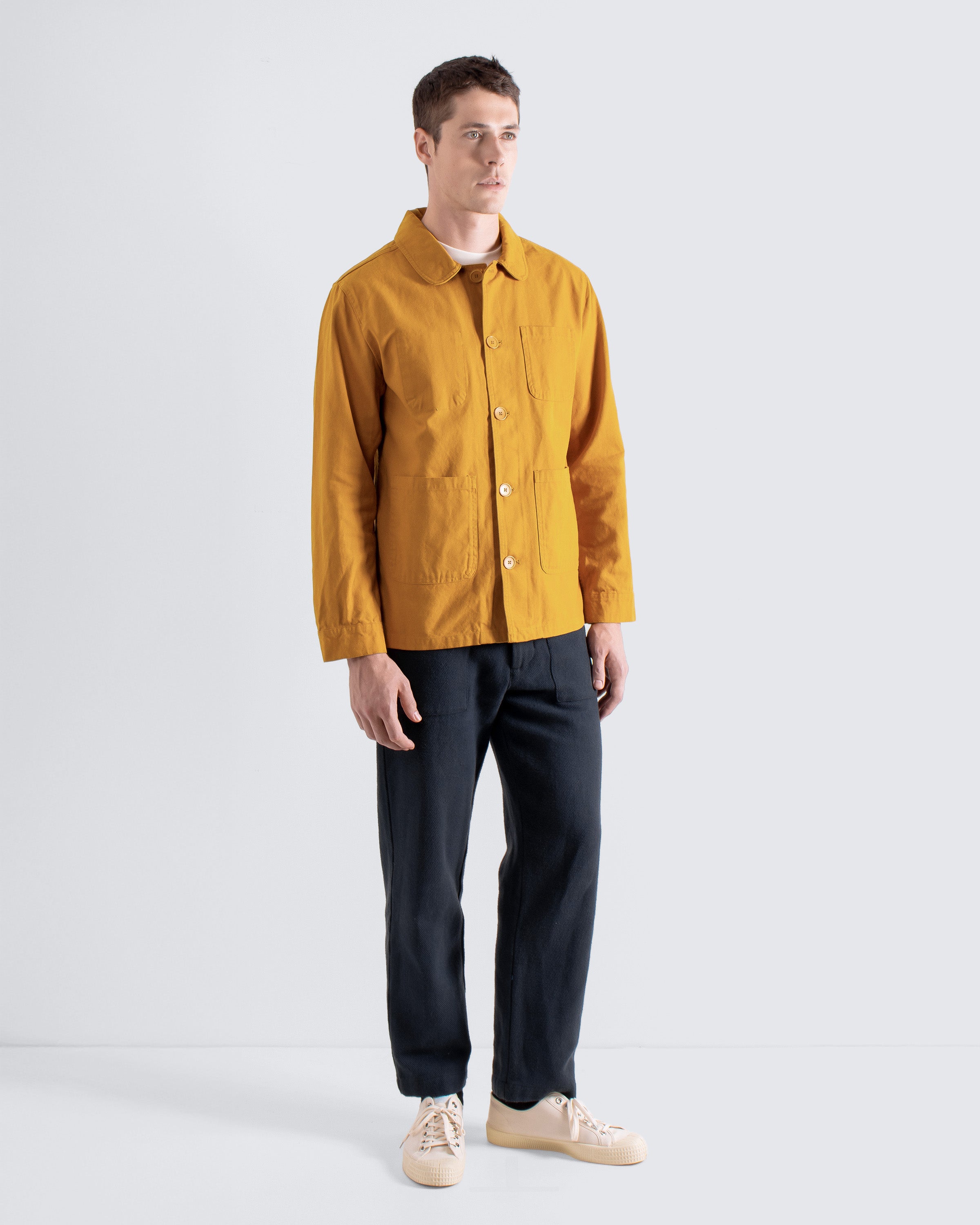Station Jacket – Yellow Canvas Chore Coat | Far Afield