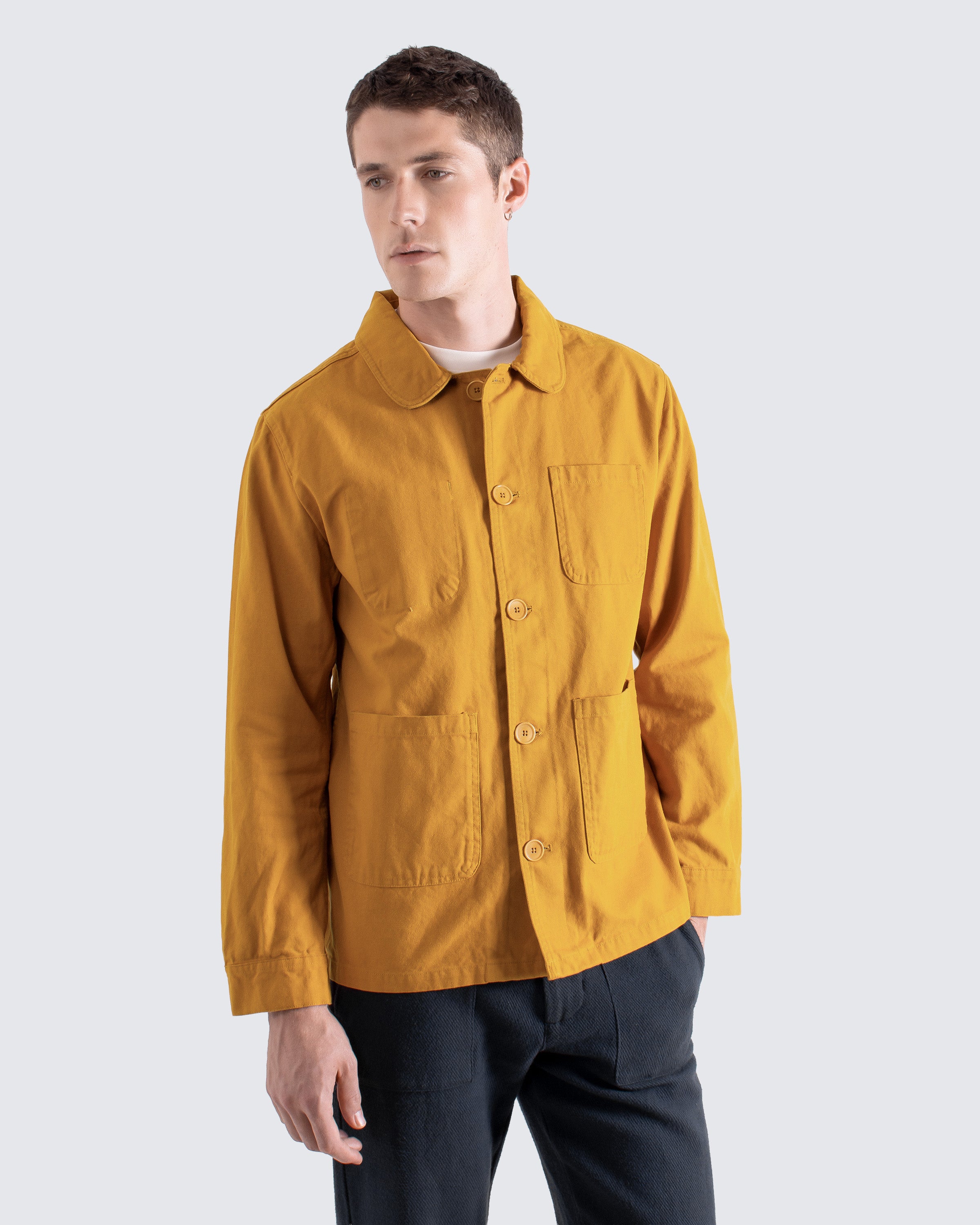 Station Jacket – Yellow Canvas Chore Coat | Far Afield