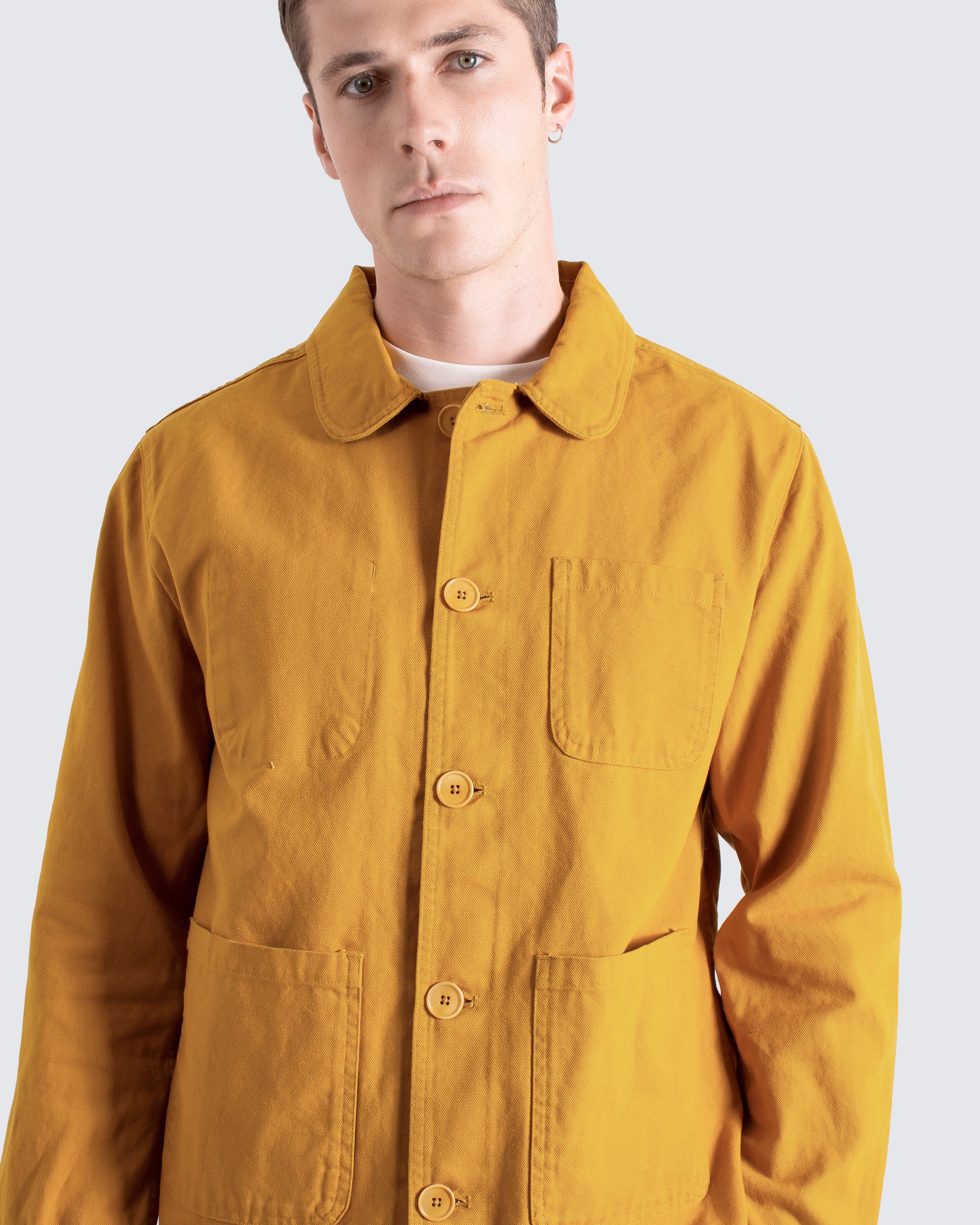 Station Jacket – Yellow Canvas Chore Coat | Far Afield