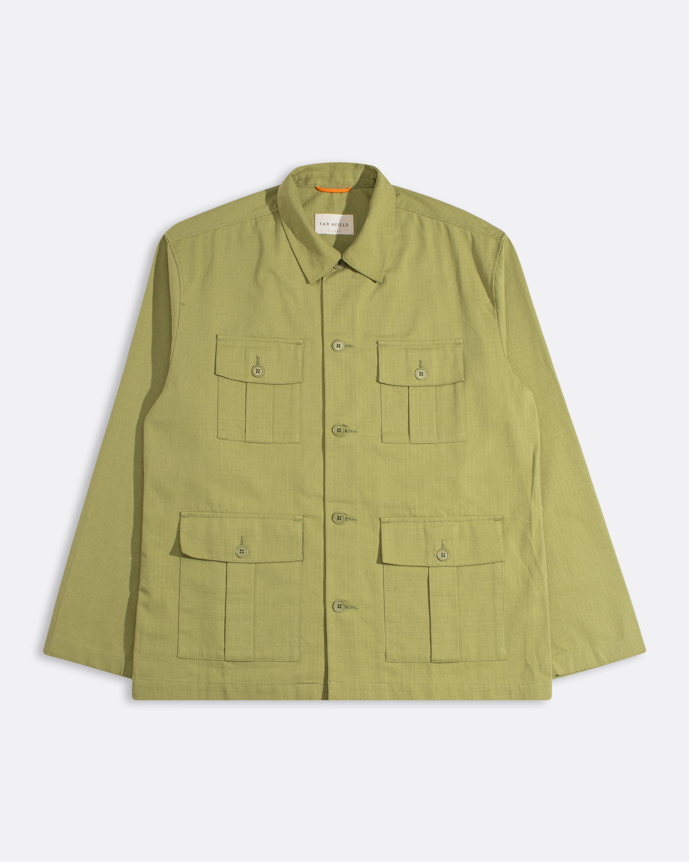 Cotton Ripstop Field Jacket Green · Far Afield
