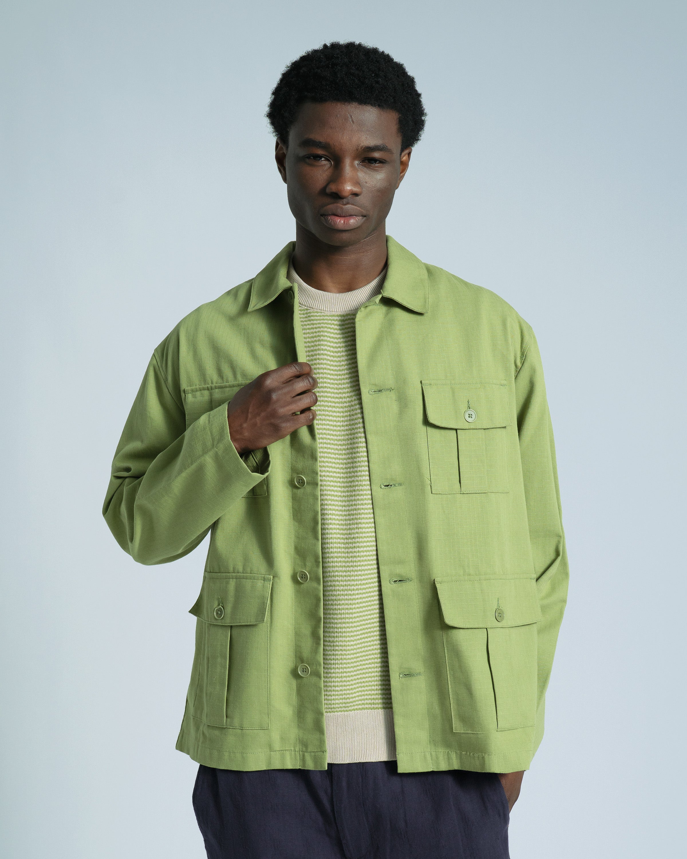 Cotton Ripstop Field Jacket Green · Far Afield