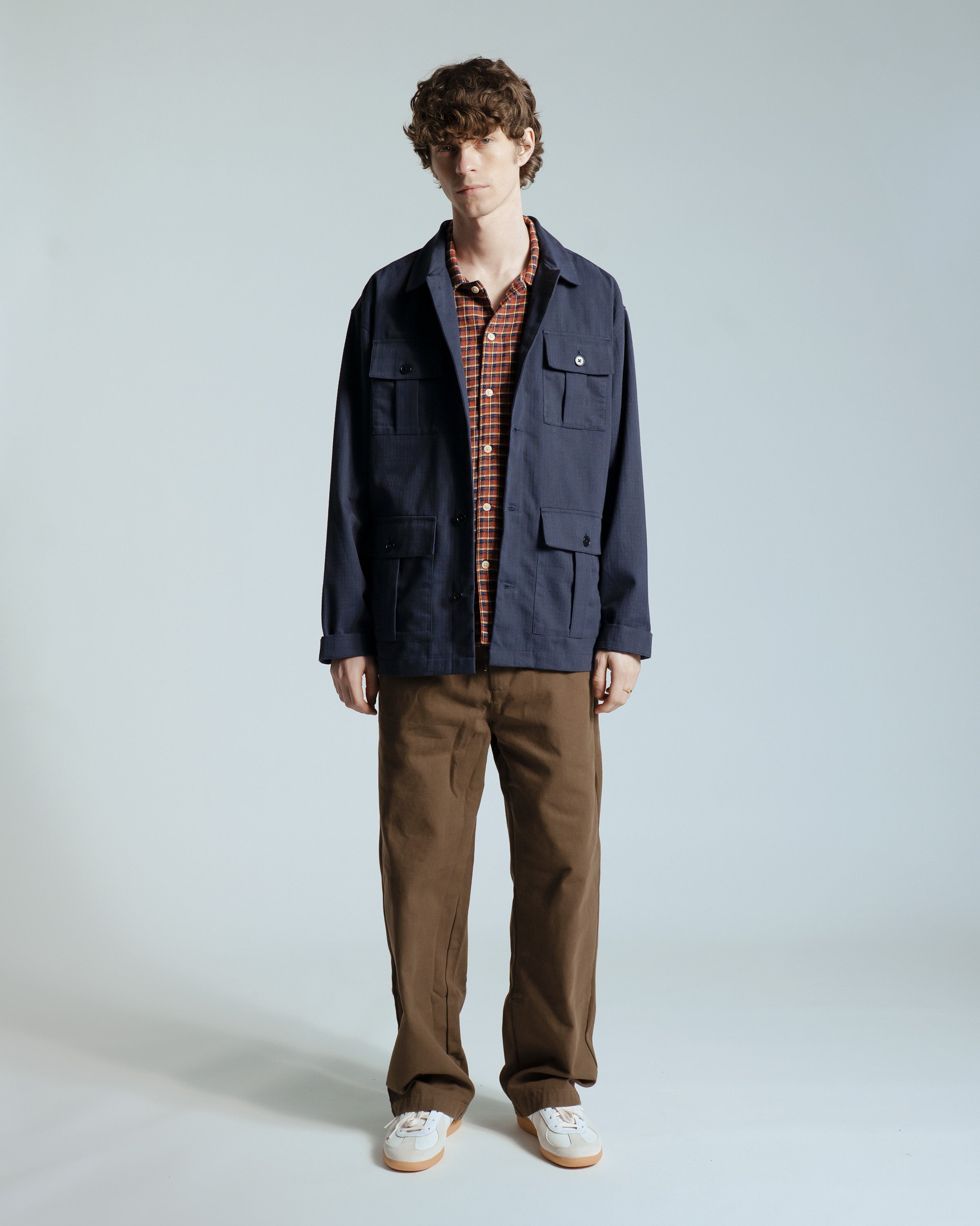 Cotton Ripstop Field Jacket Navy · Far Afield