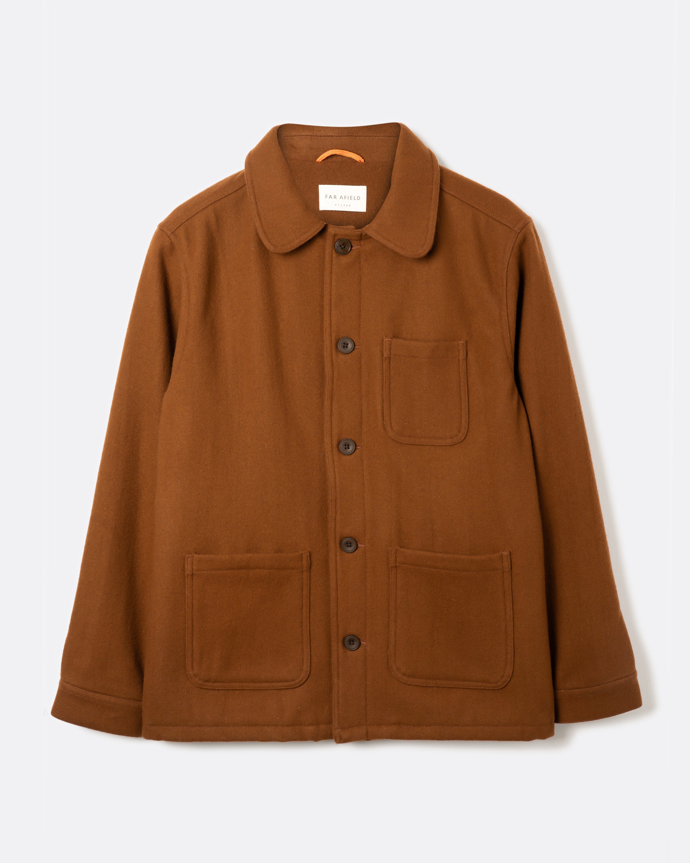 Men's Wool Melton Chore Jacket in Rust | Far Afield
