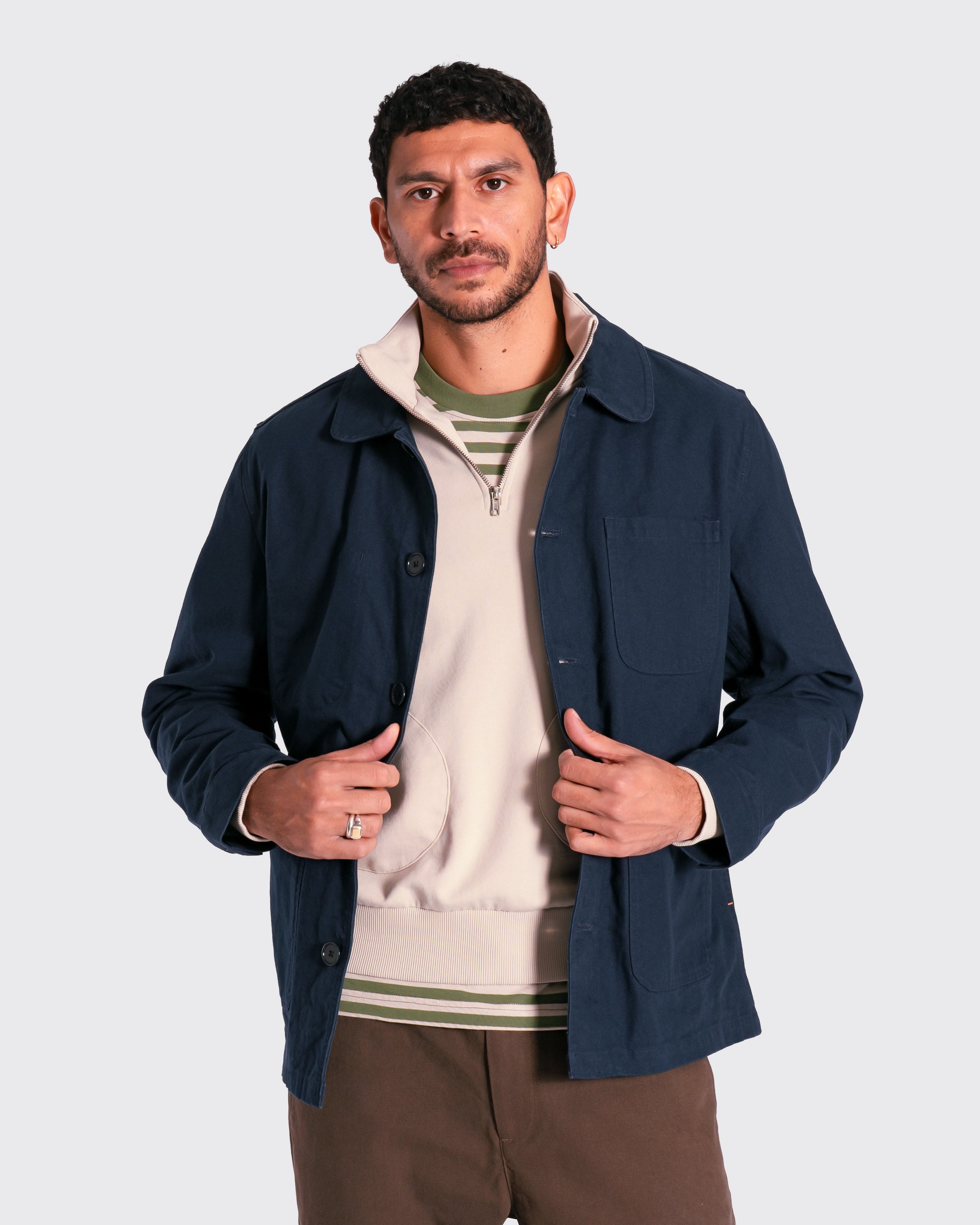 Station Jacket | Men's Chore Jacket in Navy Canvas · Far Afield