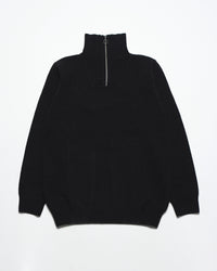 Funnel Neck · Boko Funnel Neck Knit - Black Lambswool Blend