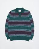 Knitted Polos · Kier Knitted Polo - Deep Teal / Multi Gellano Stripe