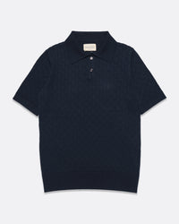 Knitted Polos · Jacobs Perforated Lace Polo - Navy Iris
