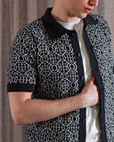 Cardigans · Zigger Cardigan - Black / White Rail Pattern