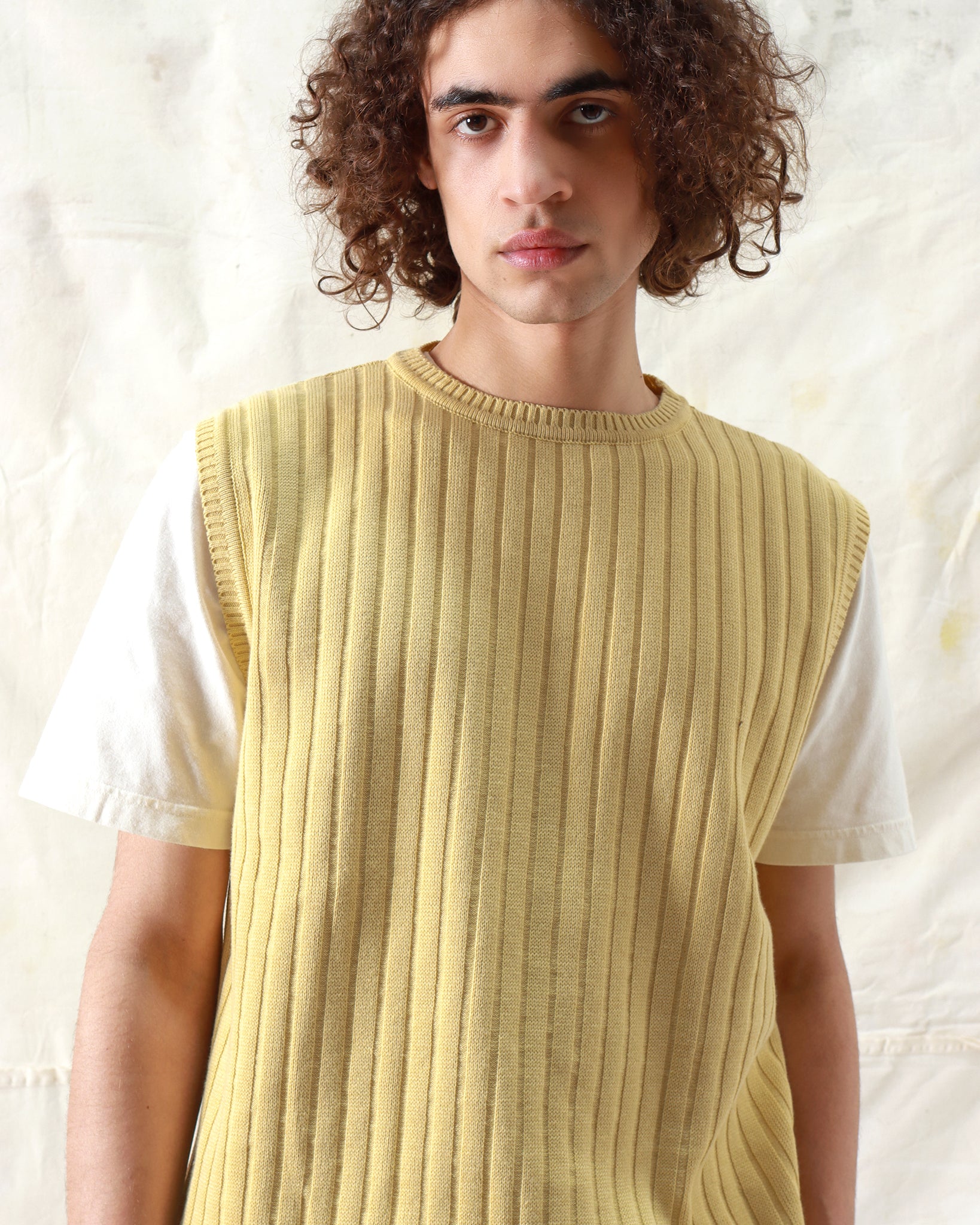 トップス todayful Melange Knit Vest Burns Knit Vest in Light Grey - Entire Studios