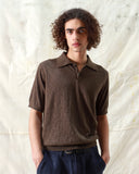 Knitted Polos · Belser Polo - Sun Swirl Dark Brown