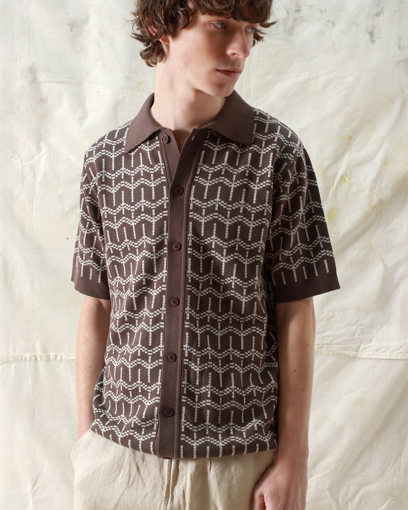 Zigger Cardigan - Palm Tree Dark Brown – Far Afield