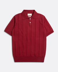 Knitted Polos · Jacobs Punched Stripe Polo - Deep Red