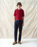 Knitted Polos · Jacobs Punched Stripe Polo - Deep Red