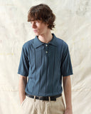 Knitted Polos · Jacobs Punched Stripe Polo - Aegean Blue
