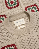 Jumpers · Floral Crochet Knit - Peyote Sand