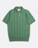 Knitted Polos · Jacobs Punched Stripe Polo - Comfrey Green
