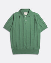 Knitted Polos · Jacobs Punched Stripe Polo - Comfrey Green