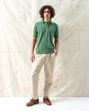Knitted Polos · Jacobs Punched Stripe Polo - Comfrey Green