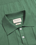 Knitted Polos · Jacobs Punched Stripe Polo - Comfrey Green