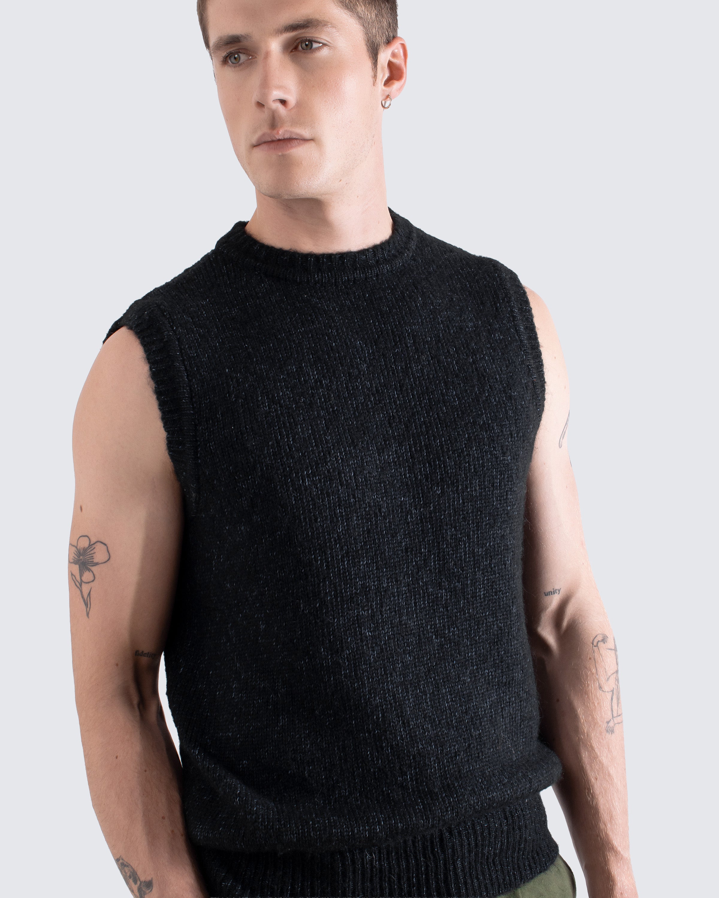 Jards Knit Vest Dark Grey | Brushed Texture Vest – Far Afield