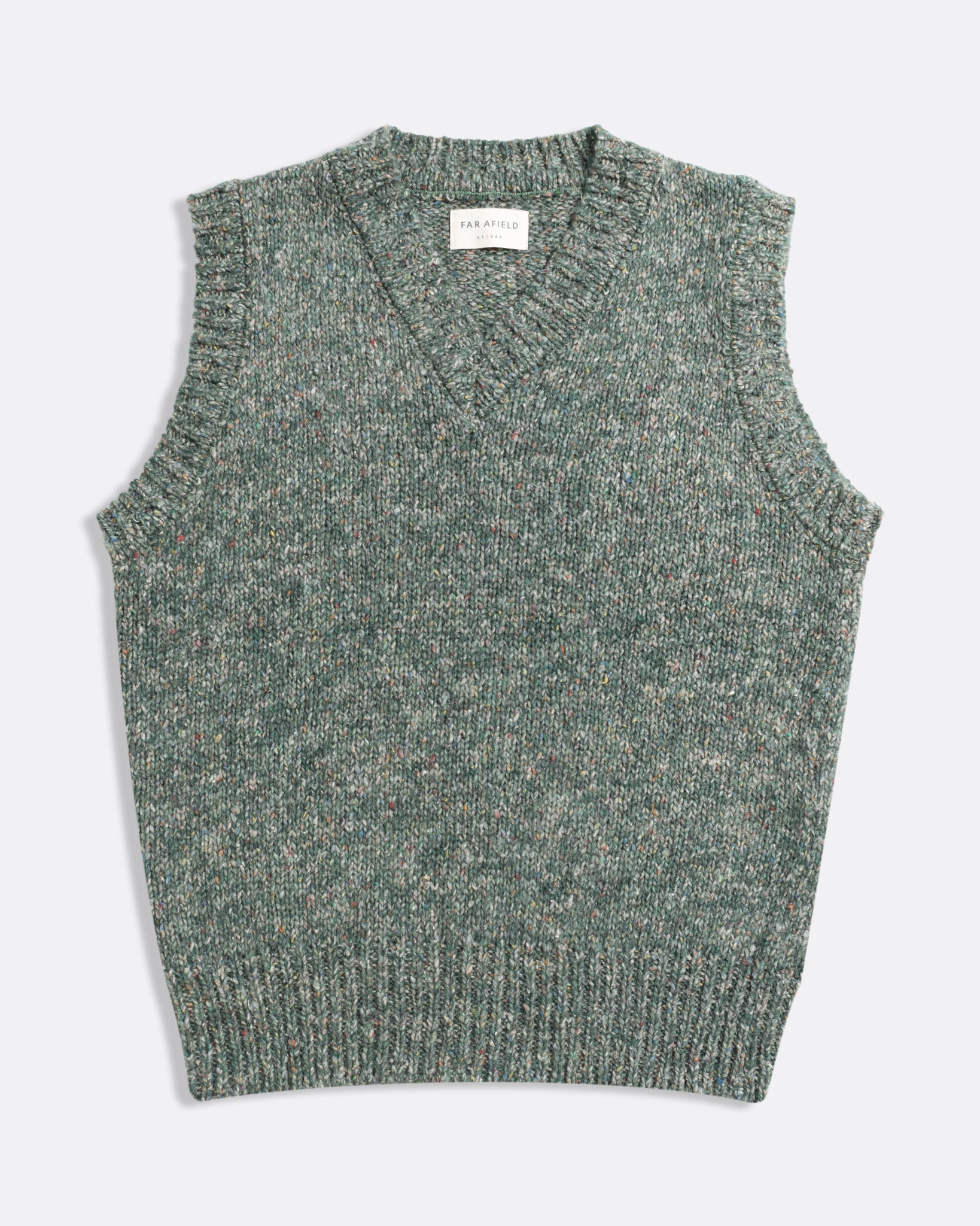 Pinto Knit Vest Green | Nepped Texture Sweater Vest – Far Afield
