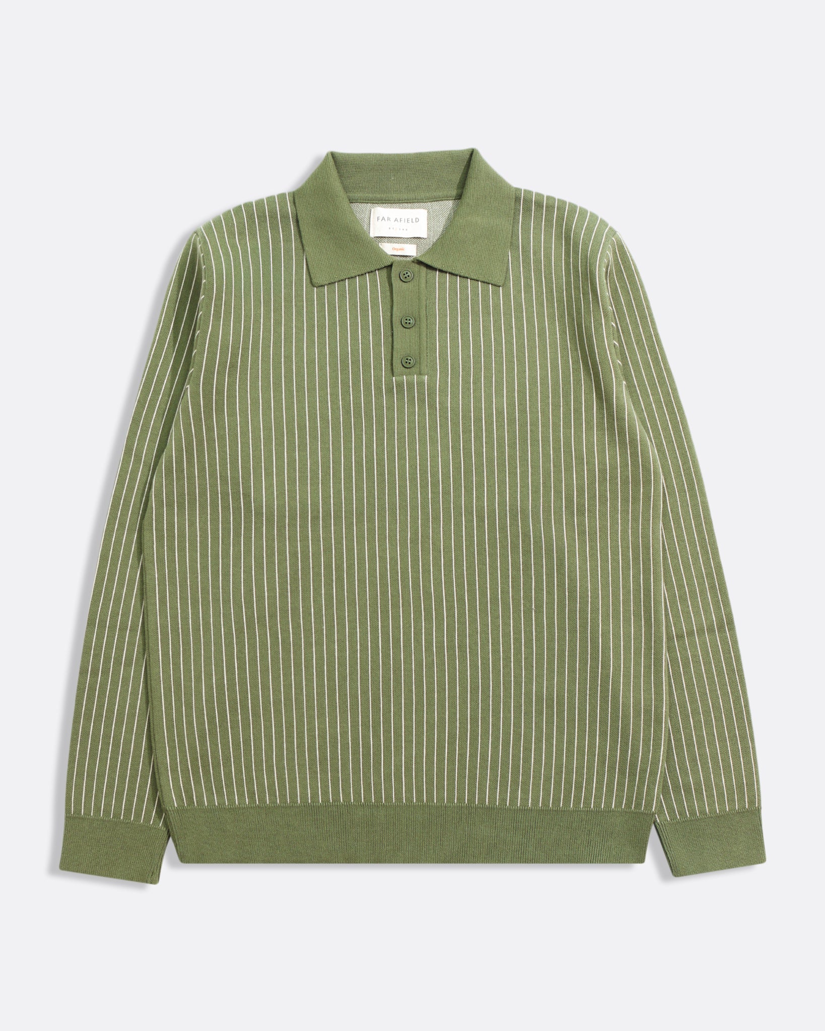Benny Knit Polo Green | Archive Stripe Polo Shirt – Far Afield