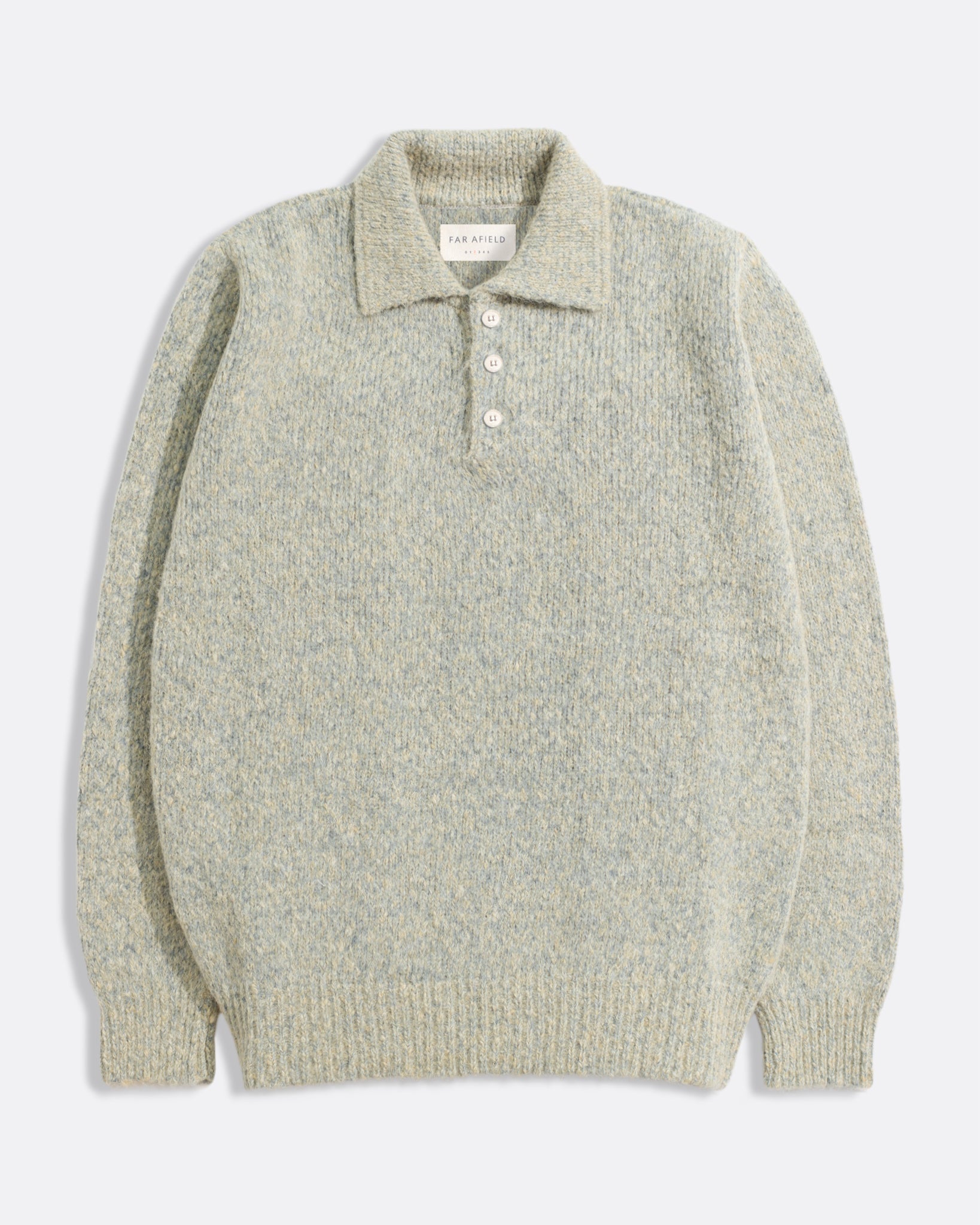 Kier Knit Polo Stone | Brushed Textured Polo Shirt – Far Afield