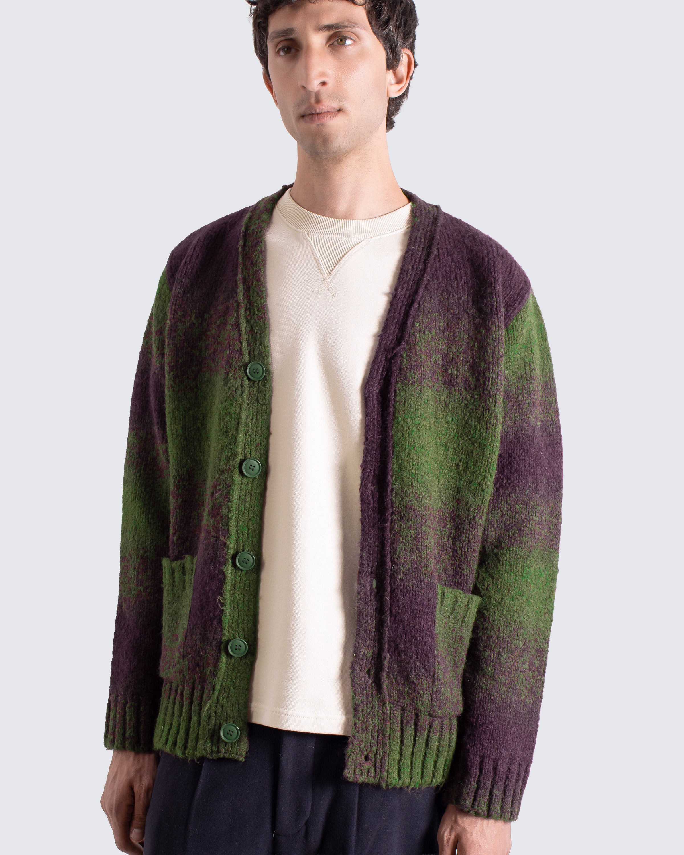 Buckley Ombre Cardigan | Brushed Knit Menswear AW25 – Far Afield