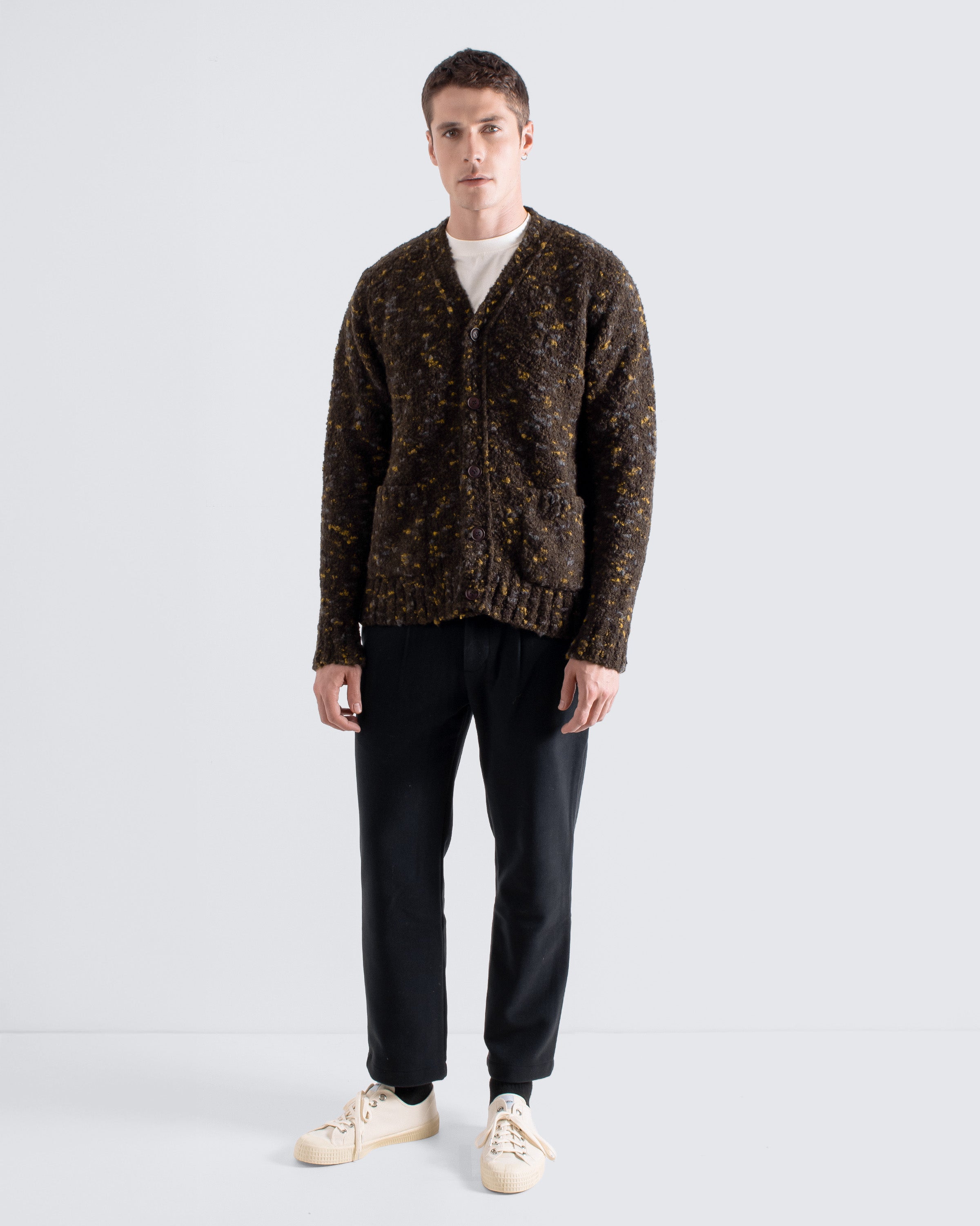Buckley Boucle Cardigan | Textured Knit Menswear AW25 – Far Afield