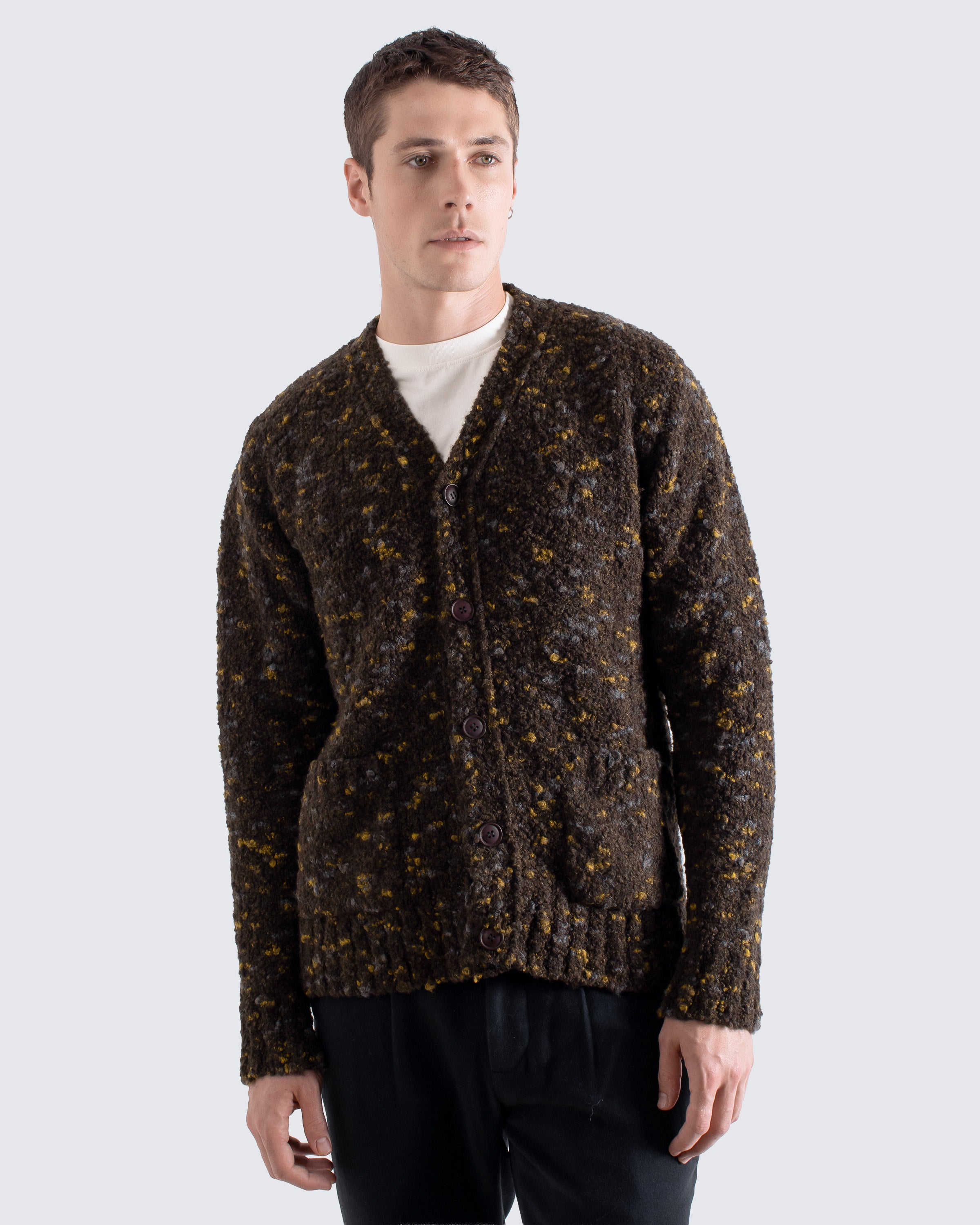 トップス Eaphi eaphiFRONT BOUCLE KNIT CARDIGAN Buckley Boucle Cardigan | Textured Knit Menswear AW25 – Far Afield