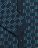 Knit Shirt · Zigger Knit Shirt - Criss-Cross Navy
