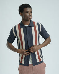 Knit Shirt · Velzy Simple Stripe Knit Shirt