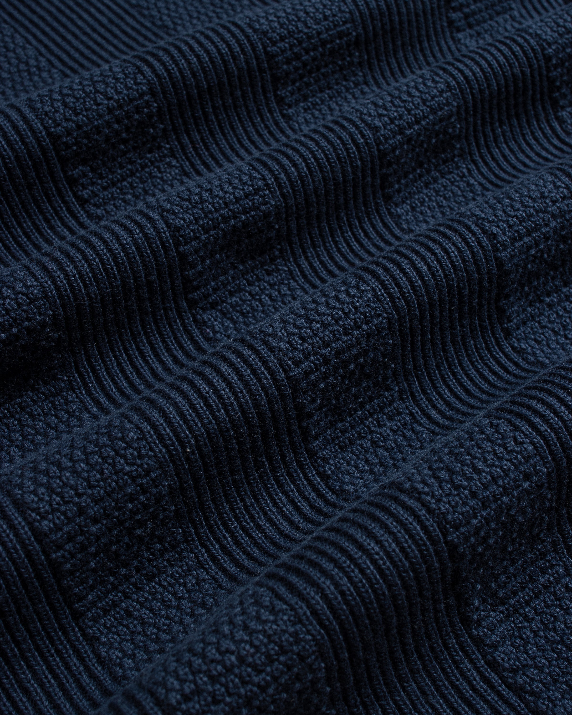 Knitted Zip Cardigan Navy · Far Afield