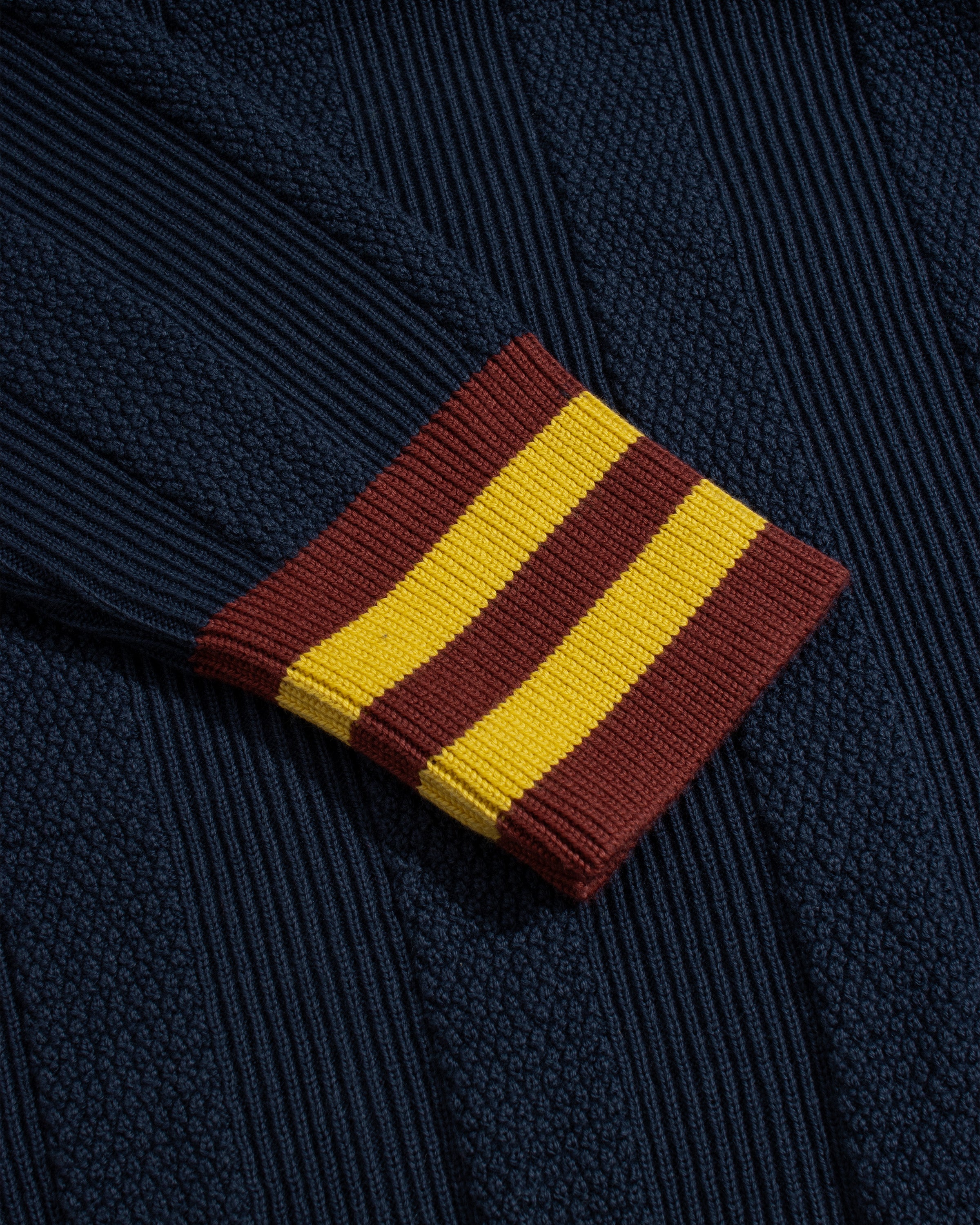 Knitted Zip Cardigan Navy · Far Afield