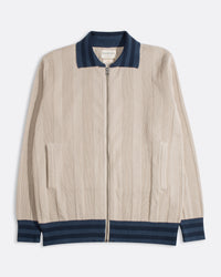 Zip-Up · Aleksey Horace Stripe Zip-Up Sand
