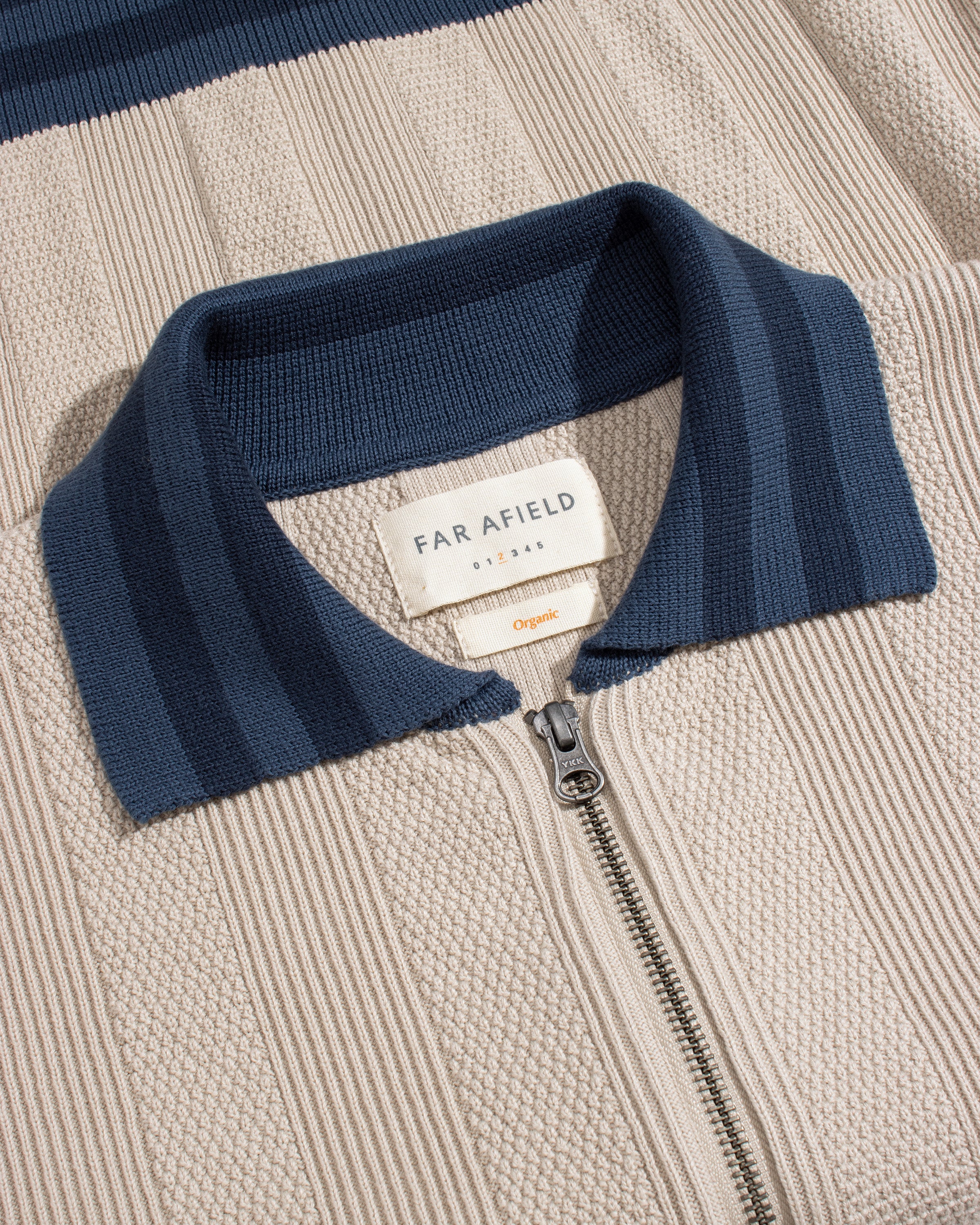 Knitted Zip Cardigan Sand · Far Afield