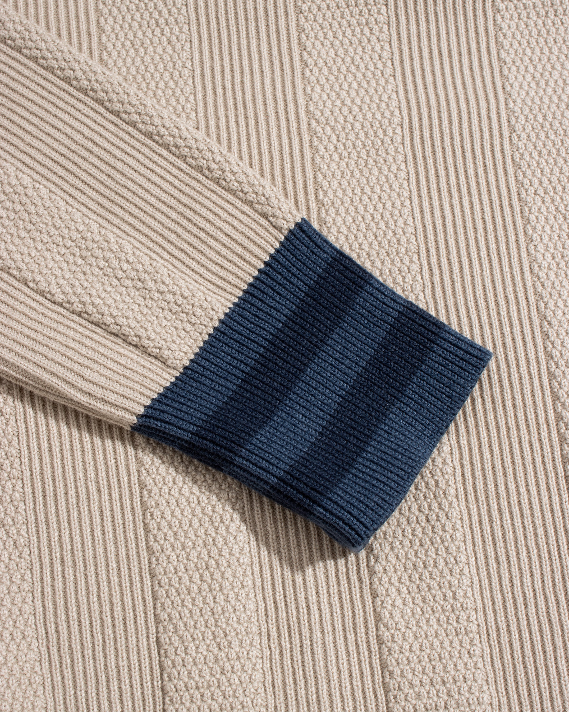 Knitted Zip Cardigan Sand · Far Afield