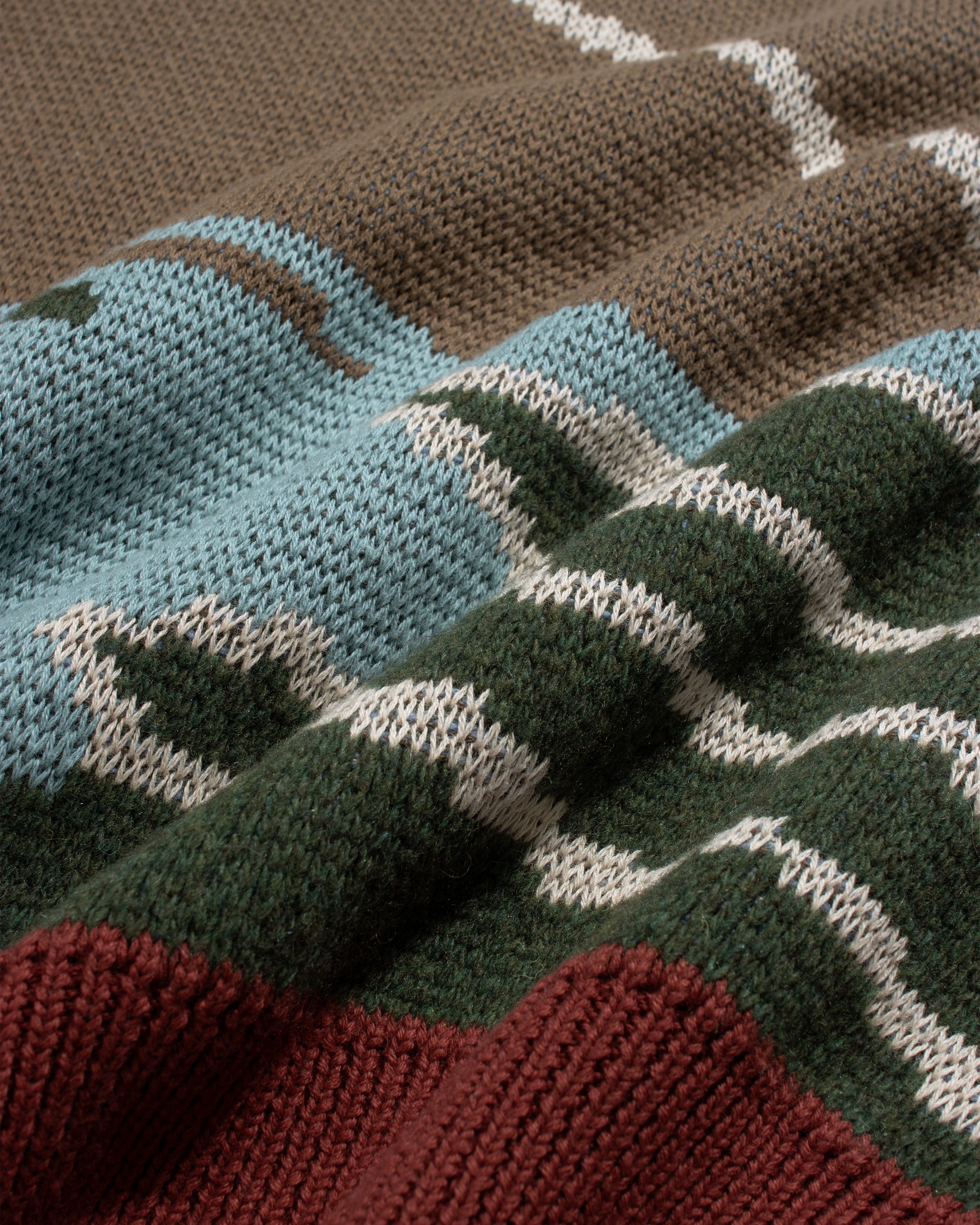 Jacquard Knit Landscape Cardigan Multicolor · Far Afield