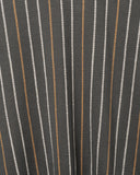 Close-up of the knit structure on the Pennon Stripe Polo Knit in dark grey